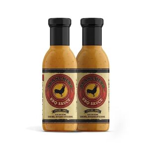 branch sauce co. - branchero spicy bbq sauce, sweet & smoky barbecue sauce blended with creamy ranch dressing, bbq sauce for marinating, glazing, basting and dipping, 12 fl. oz, 2-pack