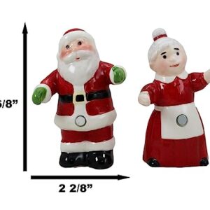 Ebros Gift 'Tis The Season Dancing Mr And Mrs Santa Claus Christmas Couple Salt And Pepper Shakers Set Ceramic Figurines Party Kitchen Tabletop Collectible Prop Jolly Holiday Decorative