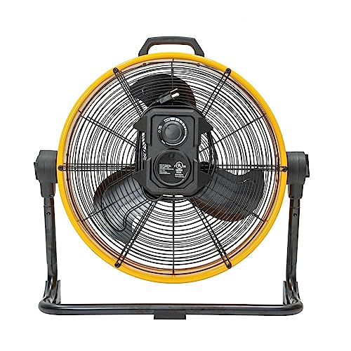 iLiving 20 Inches 5703 CFM Heavy Duty High Velocity Barrel Floor Drum Fan With DC Brushless Motor,Stepless Speed Adjustment for Workshop, Garage, Commercial or Industrial Environment, UL Safety Listed