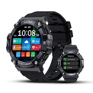 watchsdv smart watch for men bluetooth call (answer/make call) ip68 waterproof women's men's fitness watch heart rate blood oxygen sleep monitor military watch and activity tracker for android iphone