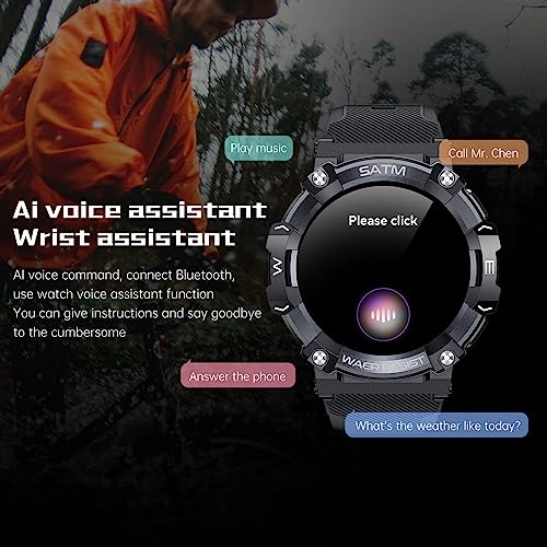 WATCHSDV Smart Watch for Men Bluetooth Call (Answer/Make Call) IP68 Waterproof Women's Men's Fitness Watch Heart Rate Blood Oxygen Sleep Monitor Military Watch and Activity Tracker for Android iPhone