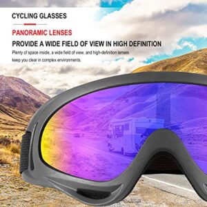 immoono 10 Packs Motorcycle Accessories, 5PCS Dirt Bike Ski Goggles Dustproof Windproof Safety Glasses and 5PCS Face Masks, Reflective Face Mask