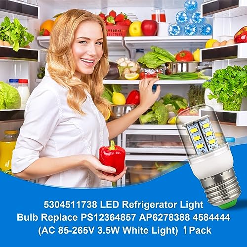 Freeboy 5304511738 LED Refrigerator Light Bulb Replacement for Frigidaire Electrolux Kenmore Refrigerator PS12364857, AP6278388, 4584444, KEI D34L Refrigerator Bulbs-3.5W White Light (3''×1.2'')