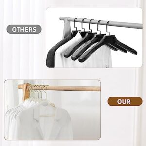 Clear Plastic Hangers 20 Pack - Non-Slip Coat and Clothes Hangers with Bling Glitter for Weddings - Lightweight and Space Saving Hangers for Closet Organization (Gold Glitter)