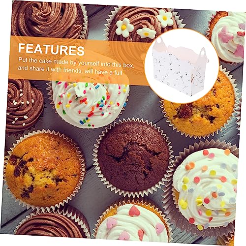 Cabilock 6pcs Packing Boxes Portable Cake Box Cupcake Decorating Donut Boxes Marble Pattern Cake Boxes Cupcakes Containers Paper Cake Boxes Handheld Candy Boxes Cardboard Cupcake Stand Mini