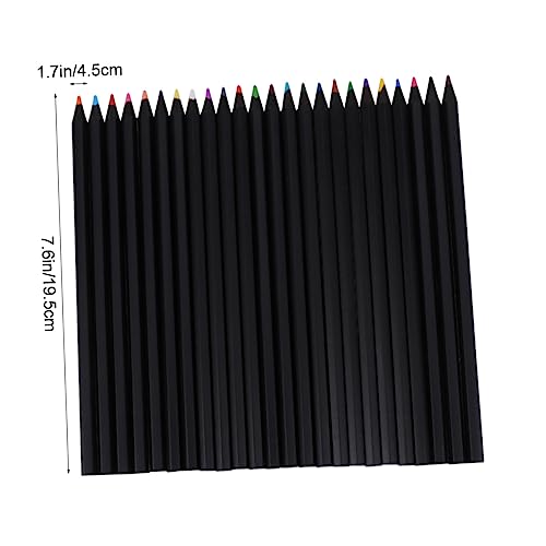 Black Pencil 1 Set 24 s Black Suits Artist Colored Pencils Art Pencils 24 Color Pencils Natural Paper Tube Bamboo Black Coloring Pencils with Case Black Pencil Black Suit