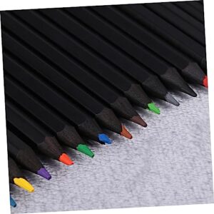 Black Pencil 1 Set 24 s Black Suits Artist Colored Pencils Art Pencils 24 Color Pencils Natural Paper Tube Bamboo Black Coloring Pencils with Case Black Pencil Black Suit