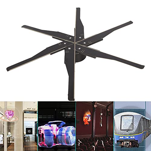 Hologram Fan Projector, 3D Hologram Fan Supports WiFi APP 6 Blades 4000x960 Resolution Built in 16GB Memory Card for Halloween for Holiday for Casino for Shop (US Plug)