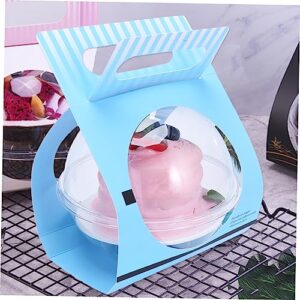 HEMOTON 10pcs Wedding Goodie Box Mini Cake Dome Wedding Favor Boxes Red Pasties Clear Plastic Container Mini Muffin Ball Shape Cake Box Plastic Cake Container Transparent Cake Container