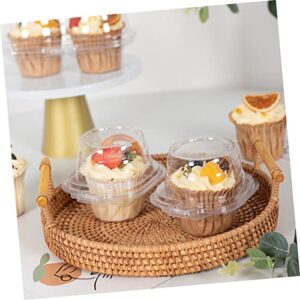 HEMOTON 100pcs Cupcake Packing Boxes Cake Packing Box Disposable Containers Mini Cake Boxes Mini Plastic Containers Dessert Holder Cups Cupcake Packaging Boxes Individual Cupcake Holder