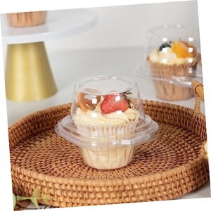 HEMOTON 100pcs Cupcake Packing Boxes Cake Packing Box Disposable Containers Mini Cake Boxes Mini Plastic Containers Dessert Holder Cups Cupcake Packaging Boxes Individual Cupcake Holder