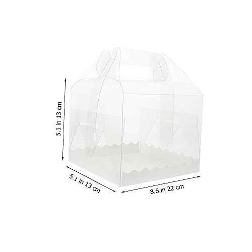 HEMOTON 10pcs Boxes Portable Cake Box Container with Lid Plastic Cake Stand Containers for Food Transparent Gift Box Mini Cupcake Boxes Small Cake Carriers Paper Transparent Cake Container