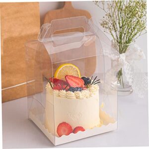 HEMOTON 10pcs Boxes Portable Cake Box Container with Lid Plastic Cake Stand Containers for Food Transparent Gift Box Mini Cupcake Boxes Small Cake Carriers Paper Transparent Cake Container