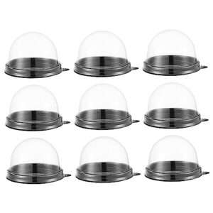 tidtaleo 100pcs clear gift box plastic container paper cups with lids mini cake dome mini containers mini cupcake container egg yolk tray small cake moon cake clamshell mini paper cups