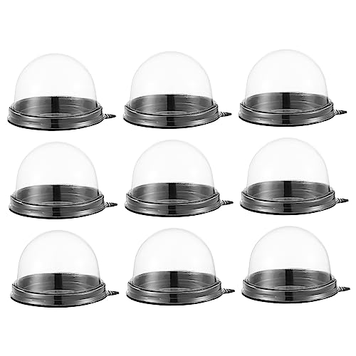 TIDTALEO 100pcs Clear Gift Box Plastic Container Paper Cups with Lids Mini Cake Dome Mini Containers Mini Cupcake Container Egg Yolk Tray Small Cake Moon Cake Clamshell Mini Paper Cups