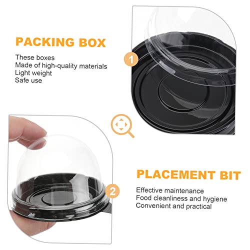 TIDTALEO 100pcs Clear Gift Box Plastic Container Paper Cups with Lids Mini Cake Dome Mini Containers Mini Cupcake Container Egg Yolk Tray Small Cake Moon Cake Clamshell Mini Paper Cups