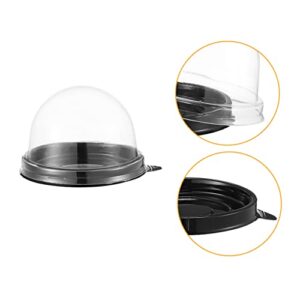 TIDTALEO 100pcs Clear Gift Box Plastic Container Paper Cups with Lids Mini Cake Dome Mini Containers Mini Cupcake Container Egg Yolk Tray Small Cake Moon Cake Clamshell Mini Paper Cups