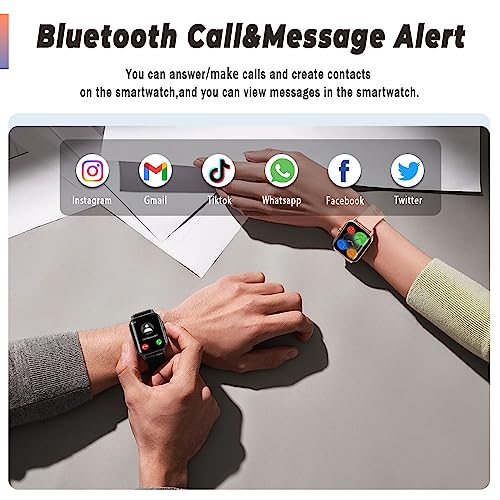 FILIEKEU 𝐒𝐦𝐚𝐫𝐭 𝐖𝐚𝐭𝐜𝐡 Men Women for Android iPhone Blood Oxygen Presure Sleep Monitor Smart Watches 2.02 inch Curved Screen Bluetooth Call Waterproof Fitness Tracker Smartwatch Gold