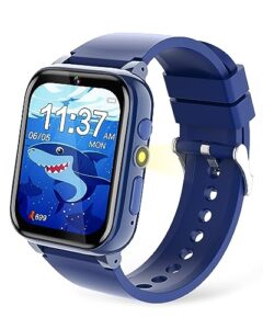 fiechcco kids smart watch boys 4-6, kids watch boys gifts for age 6-8 birthday christmas stocking stuffers for kids gifts for 3 5 7 6 8 year old gift ideas (blue)