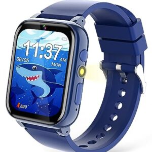 Fiechcco Kids Smart Watch Boys 4-6, Kids Watch Boys Gifts for Age 6-8 Birthday Christmas Stocking Stuffers for Kids Gifts for 3 5 7 6 8 Year Old Gift Ideas (Blue)