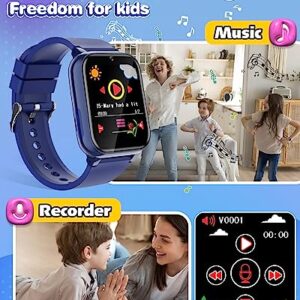 Fiechcco Kids Smart Watch Boys 4-6, Kids Watch Boys Gifts for Age 6-8 Birthday Christmas Stocking Stuffers for Kids Gifts for 3 5 7 6 8 Year Old Gift Ideas (Blue)