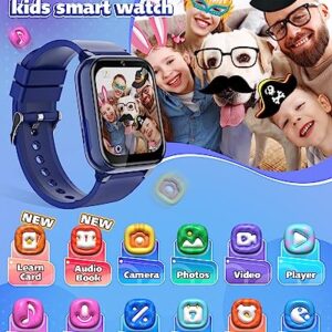 Fiechcco Kids Smart Watch Boys 4-6, Kids Watch Boys Gifts for Age 6-8 Birthday Christmas Stocking Stuffers for Kids Gifts for 3 5 7 6 8 Year Old Gift Ideas (Blue)