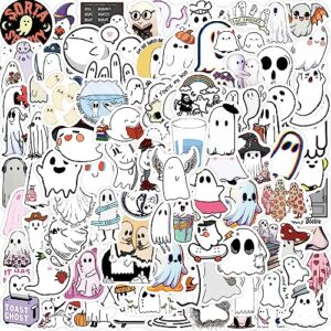 100pcs cartoon cute ghost stickers cute packaging colorful waterproof stickers vinyl art stickers for water bottles,skateboards guitars helmets laptops,and for teenagers girls,boys gift