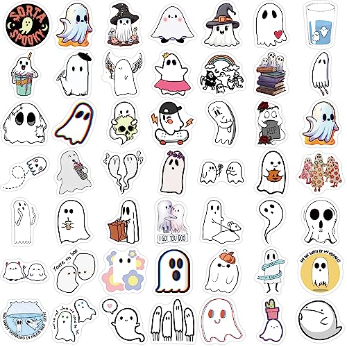 100PCS Cartoon Cute Ghost Stickers Cute Packaging Colorful Waterproof Stickers Vinyl Art Stickers for Water Bottles,Skateboards Guitars Helmets Laptops,and for Teenagers Girls,Boys Gift