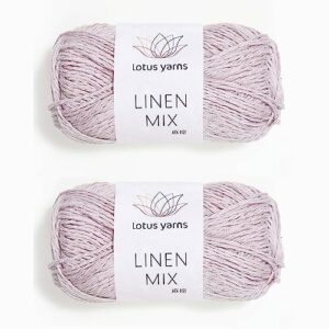 yarn ave 2 balls/100g linen mix 19% linen 44% cotton 37% viscose soft blended yarn for knitting and crocheting tops, vests, baby projects, fingering weight summer yarn (#06 lavender)