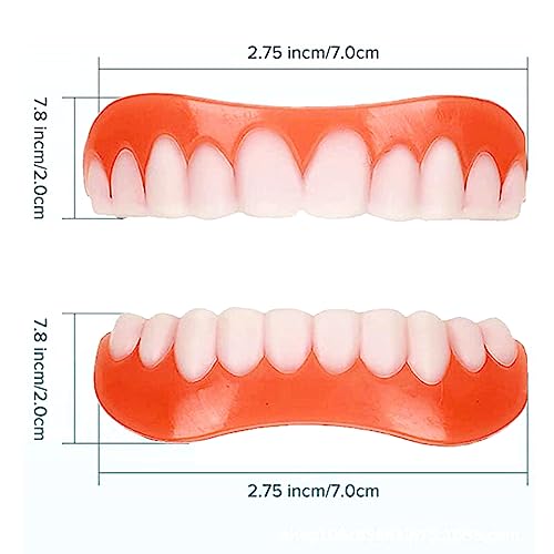 Fake Teeth, 2 PCS Veneers Dentures Socket for Women and Men, Dental Veneers for Temporary Tooth Repair Upper and Lower Jaw, Protect Your Teeth and Regain Confident Smile, Professional Cosmetic (2)