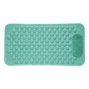 YCT Bathtub Mat Non Slip, Bath Mats for Tub, Shower Mat with Suction Cups Drainage Holes, Machine Washable, Foot Massage, Exfoliating, 27.5 x 14.2 inches, Green