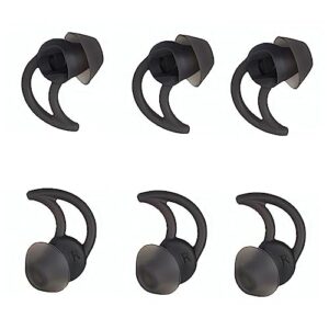 cyadci large earbud tips 3 pairs soft and comfortable silicone earbud tips noise isolation tips black earbud replacement tips compatible with bose qc20 qc30 ie2 soundsport ie3 sie2i earphones