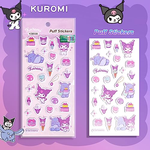 Cute Puffy Stickers for Kids Stickers 3D Waterproof Kawaii Puffy Sticker Kit for Water Bottle Phone Laptop Scrapbooking Computer for Toddlers Girls Teens Kids 4 Sheets