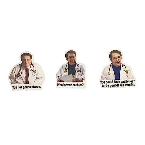 3pcs Dr. Now Kitchen Refrigerator Magnets,Dr. Nowzaradan Funny Refrigerator Magnet Diet Aid - You Not Gonna Starve, Kitchen Accessories