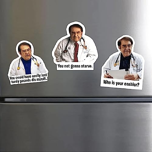 3pcs Dr. Now Kitchen Refrigerator Magnets,Dr. Nowzaradan Funny Refrigerator Magnet Diet Aid - You Not Gonna Starve, Kitchen Accessories