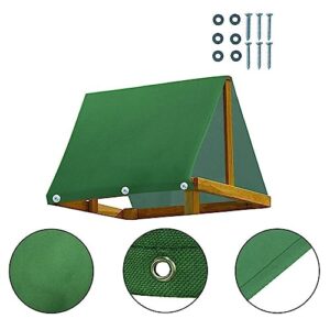 Gralara Kids Wooden Swingset Protection Cover, Backyard Playset Canopy Waterproof, with Mounting Screws, Reusable 90" x 43" Swing Set Replacement Tarp, Green