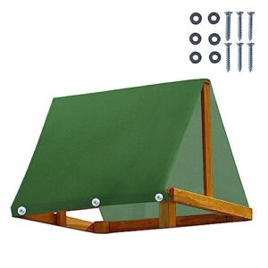 Gralara Kids Wooden Swingset Protection Cover, Backyard Playset Canopy Waterproof, with Mounting Screws, Reusable 90" x 43" Swing Set Replacement Tarp, Green