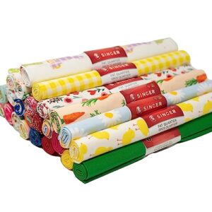 Singer Fabric, 100% Cotton, Fat Quarters Scrap Bag, 20 Piece, 18 X 21, Multi-Color Bundle