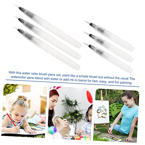 6pcs Travel Set Bulk Pencils Paint Brushes Set Water Coloring Brush Pen Water Coloring Brush Pens Watercolor Brush Pen Filling Writing Brush Brush Set Water Brush Watercolor Pens