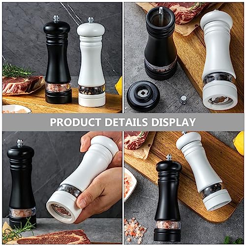 UPKOCH Wood Salt and Pepper Mill Manual Pepper Shakers Refillable Spices with Adjustable Coarseness Hand Grind Peppercorns Grinding Tool for Coffee Bean Black