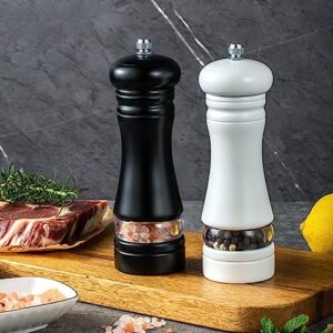 UPKOCH Wood Salt and Pepper Mill Manual Pepper Shakers Refillable Spices with Adjustable Coarseness Hand Grind Peppercorns Grinding Tool for Coffee Bean Black