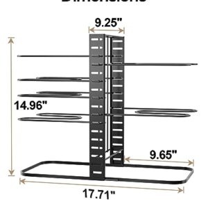 Pantasia Pots and Pans Organizer - [Truly Balanced, 8-Tier Adjustable] Pots and Pans Rack Organizer for Cabinet, Frying pan, Bakeware, Lid, Dishes, Kitchen Organizers and Storage
