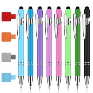 discring 8 pcs ballpoint pen & 4 pen clips - high precision colorful metallic ballpoint pen with anti-scratch stylus tip