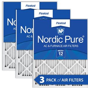 Nordic Pure 18x25x1 MERV 12 Pleated AC Furnace Air Filters 3 Pack & ORAVET Dental Chews for Dogs, Oral Care and Hygiene Chews (Small Dogs, 10-24 lbs.) Blue Pouch, 30 Count