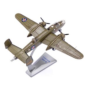 nuotie b-25b mitchell tokyo raid 1/72 bomber metal model kits with stand wwii diecast alloy airplane combat plane prebuild military aircraft collection(wispper)