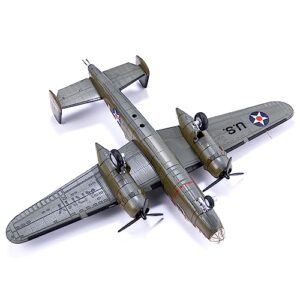 NUOTIE B-25B Mitchell Tokyo Raid 1/72 Bomber Metal Model Kits with Stand WWII Diecast Alloy Airplane Combat Plane Prebuild Military Aircraft Collection(Wispper)