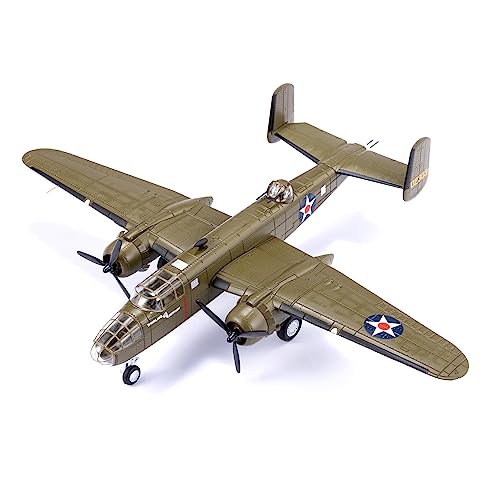 NUOTIE B-25B Mitchell Tokyo Raid 1/72 Bomber Metal Model Kits with Stand WWII Diecast Alloy Airplane Combat Plane Prebuild Military Aircraft Collection(Wispper)