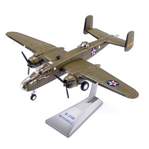 NUOTIE B-25B Mitchell Tokyo Raid 1/72 Bomber Metal Model Kits with Stand WWII Diecast Alloy Airplane Combat Plane Prebuild Military Aircraft Collection(Wispper)