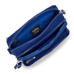 Kipling Women’s Abanu Crossbody Bag, Lightweight, Adjustable Nylon Waist Pack with Multi-Compartment Zip Pockets, Deep Sky Blue