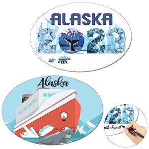 kanayu 2 pcs large alaska magnetic cruise door decoration cruise ship door magnets refrigerator essentials for carnival cruise ship cruise accessories stateroom door cabin gift (ship)